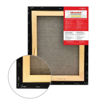 Холст на подрамнике лен 40х60 см, мелкое зерно, 230 г/м2 акрил черный грунт ROSA