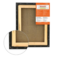 Холст на подрамнике лен 40х60 см, среднее зерно, 335 г/м2 акрил черный грунт ROSA