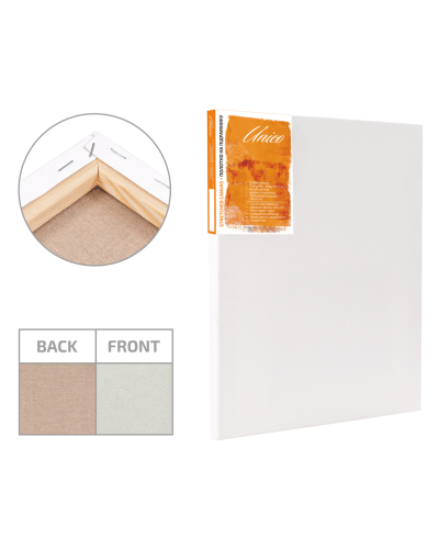 Полотно на підрамнику бавовна 40х50 см, середнє зерно 335 г/м2, акрил, Італія Unico Light