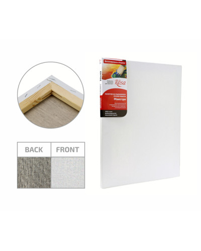 Холст на подрамнике лен 60х80 см, мелкое зерно, 230 г/м2 акрил ROSA